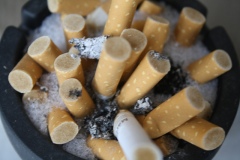 photo of cigarette stubs in ashtray